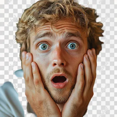 man is ashamed and looks surprised  --s 250