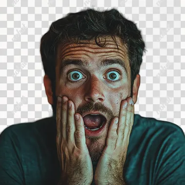 man is ashamed and looks surprised  --s 250