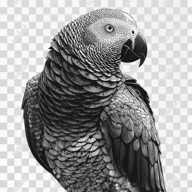 PNG Black and White ASCII African Grey Parrot