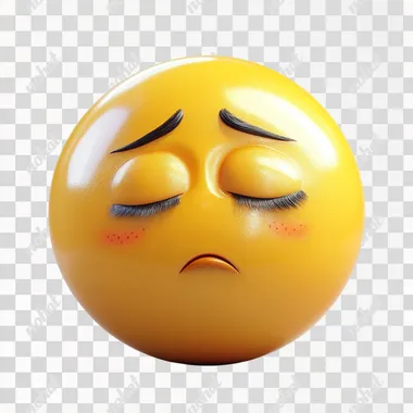 A highly detailed, animated-film style emoji depicting a totally exhausted sleepy emoji. The emoji should have a circular face, soft textures, expressive large eyes.Vibrant yet natural colors with a smooth, slightly glossy finish. The background should be clean and minimal to focus on the emoji's personality.