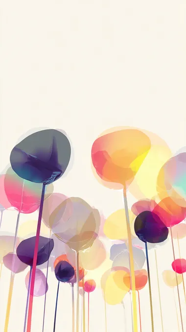 Giant lollipop flowers blooming in candy field, soft watercolor palette and dreamy vibe.,   splash, dust, blur   --raw