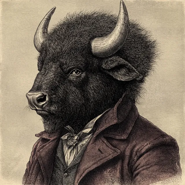 Timeless Cowboy: A Bold 19th-Century Etching of the Old West