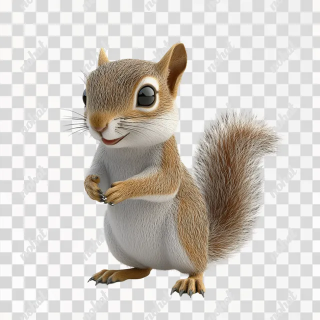 png a cartoon squirrel standing on its hind legs