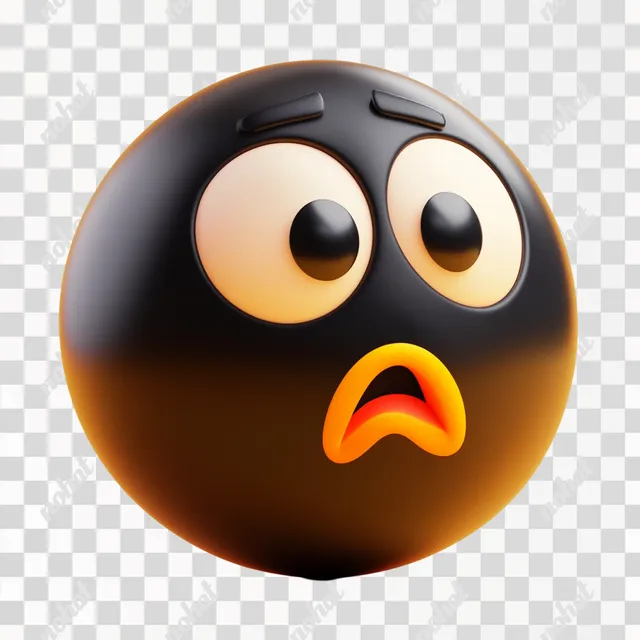 PNG Sad black ball emoji for wrong channel posts in Slack animation