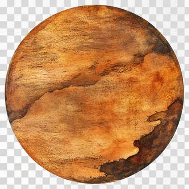 Simple round wood slice isolated on a white background, watercolor vector, realistic, digital art,