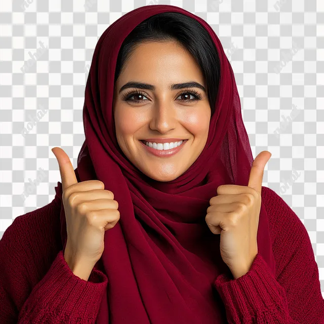 Joyful Portrait of a Young Iranian Woman in Hijab
