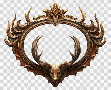 mmorpg game logo. blank logo background in banner style for mmorpg game logo in oval or horizontal rectangle shape with a mighty animal or mmorpg game crawl on the sides, fantasy theme, online game, sharp font, white background, detailed, cinematic lighting, ultra quality, photorealistic. 8k  --s 250
