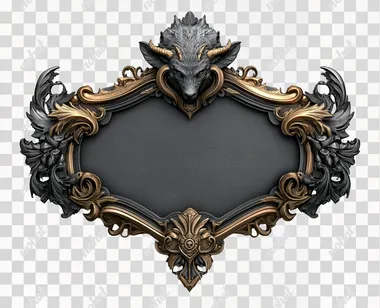 mmorpg game logo. blank logo background in banner style for mmorpg game logo in oval or horizontal rectangle shape with a mighty animal or mmorpg game crawl on the sides, fantasy theme, online game, sharp font, white background, detailed, cinematic lighting, ultra quality, photorealistic. 8k  --s 250