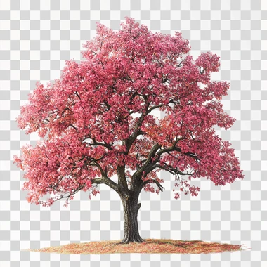 pink Oak tree, British Columbia, 15 years old, 2.0 m standard, fall colour photorealistic photo realism clean white background