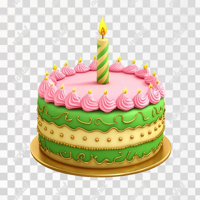 PNG Colorful Birthday Cake Illustration