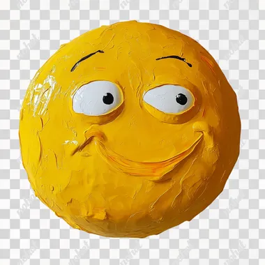 silly emoji yellow, white background