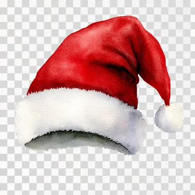 watercolor Santa hat isolated on a solid white background  31sk2sh