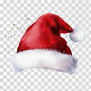 watercolor Santa hat isolated on a solid white background  31sk2sh