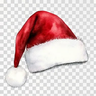 watercolor Santa hat isolated on a solid white background  31sk2sh