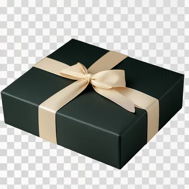 dark green paper wrapped box with beige ribbon product image
