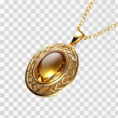 Gold jewelry pendant, high-end feel, pure white background