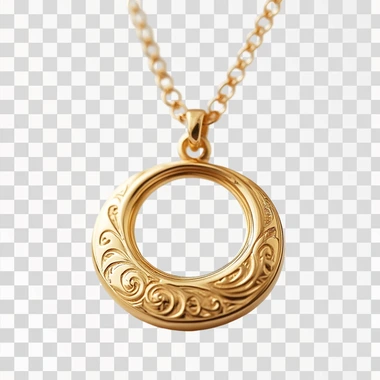 Gold jewelry pendant, high-end feel, pure white background