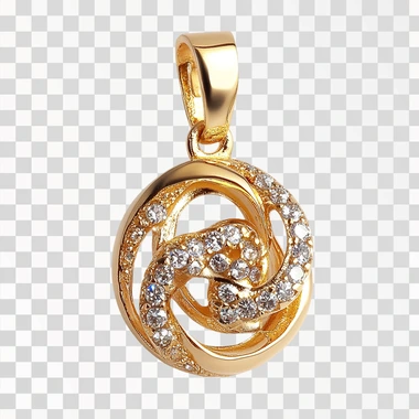Gold jewelry pendant, high-end feel, pure white background