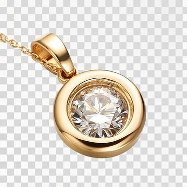Gold jewelry pendant, high-end feel, pure white background