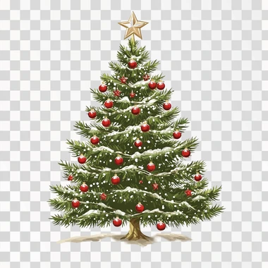Christmas tree illustration style against a white background. The Christmass celebration theme, with high-definition resolution. It was created using vector graphics