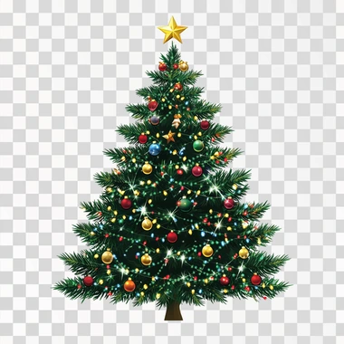 Christmas tree illustration style against a white background. The Christmass celebration theme, with high-definition resolution. It was created using vector graphics