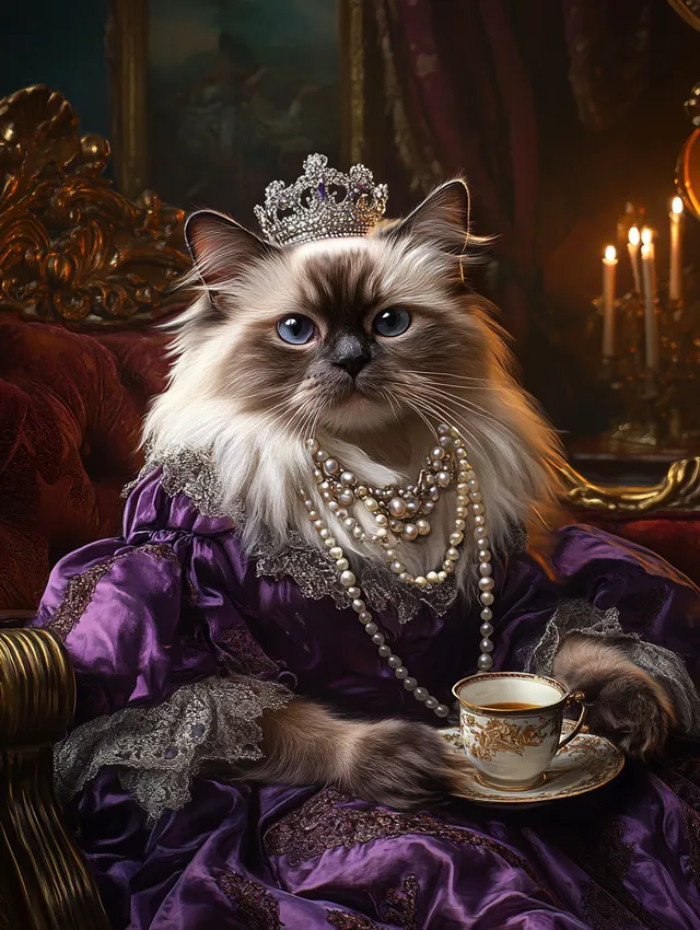 Regal Elegance: A Duchess Cat in Victorian Splendor