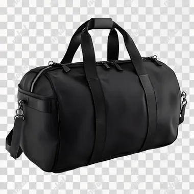 3d Black sport bag on a white background