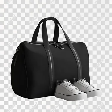 3d Black sport bag on a white background