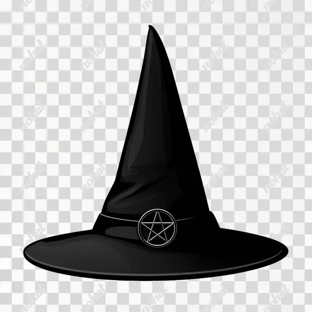 PNG Witch Hat with Pentagram Buckle Clipart