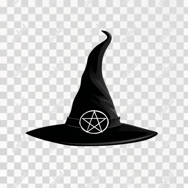 PNG Simple Witch Hat with Pentagram Buckle