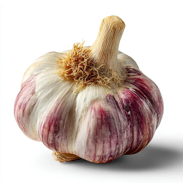 Fresh Garlic Bulb on White Background