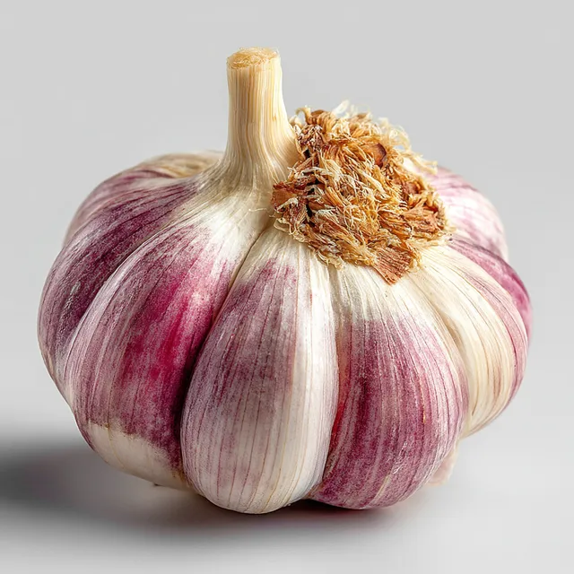 Fresh Garlic Bulb on White Background