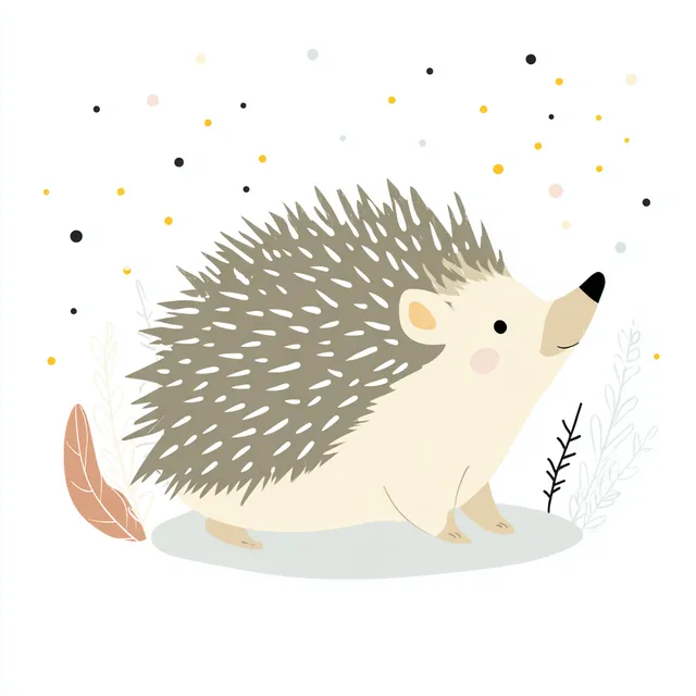 Cute Hedgehog Vector Art on White Background