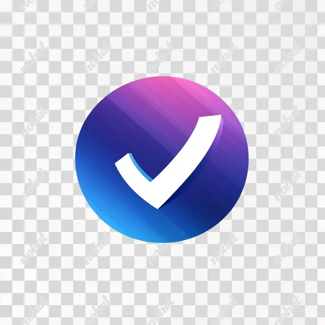 Gradient Checkmark Logo: Blue to Purple Design