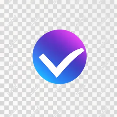 logo design : blue to purple gradient with white checkmark inside