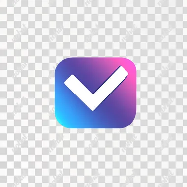 logo design : blue to purple gradient with white checkmark inside