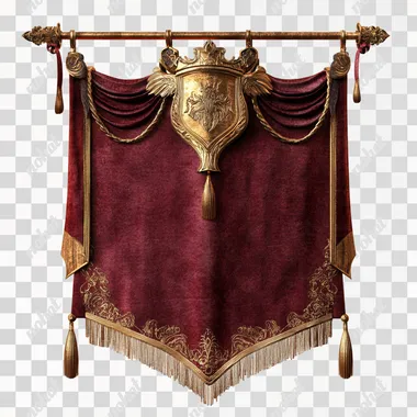 Royal Banner, isolated on white background front view