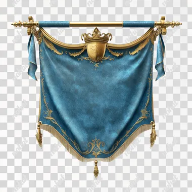 Royal Banner, isolated on white background front view