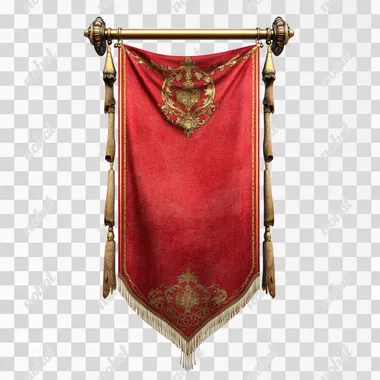 Royal Banner, isolated on white background front view