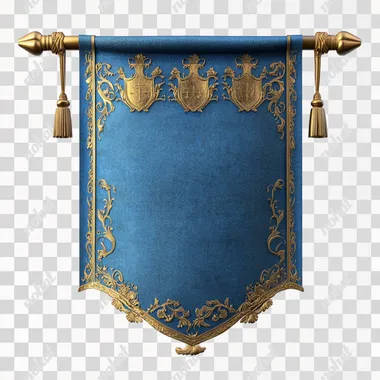 Royal Banner, isolated on white background front view