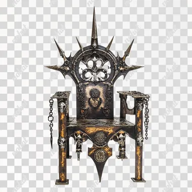 sigil metal throne, white background --s 50