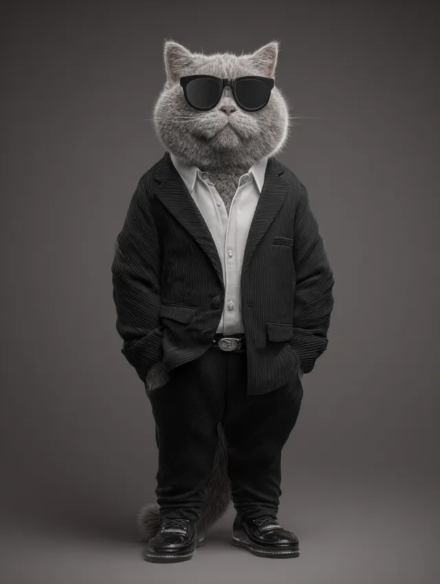 Stylish British Shorthair in a Suit