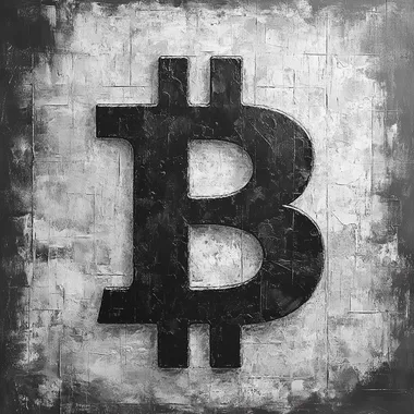 minimalistic black and white bitcoin art --s 250