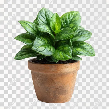 photo of the small house plant in the pot, isolated, white background --s 750