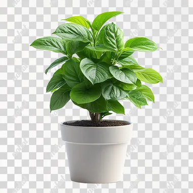 photo of the small house plant in the pot, isolated, white background --s 750