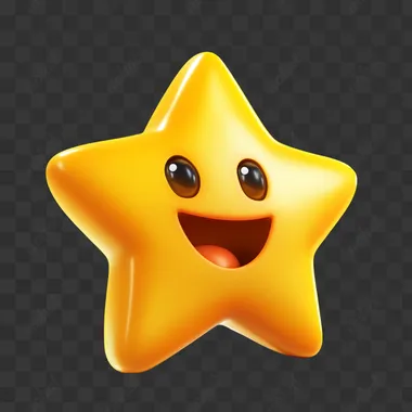 star cartoon 3D style on white background