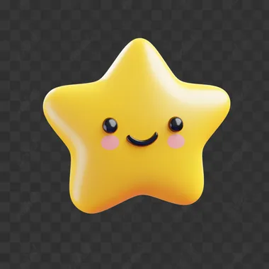 star cartoon 3D style on white background