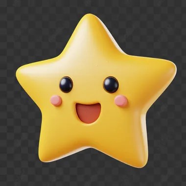 star cartoon 3D style on white background