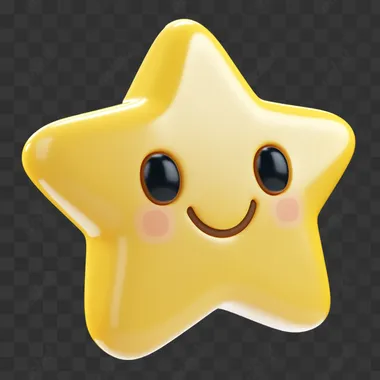 star cartoon 3D style on white background