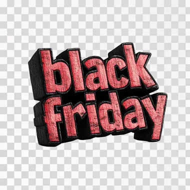 the text of "black friday", 3d style, raw style, white bg